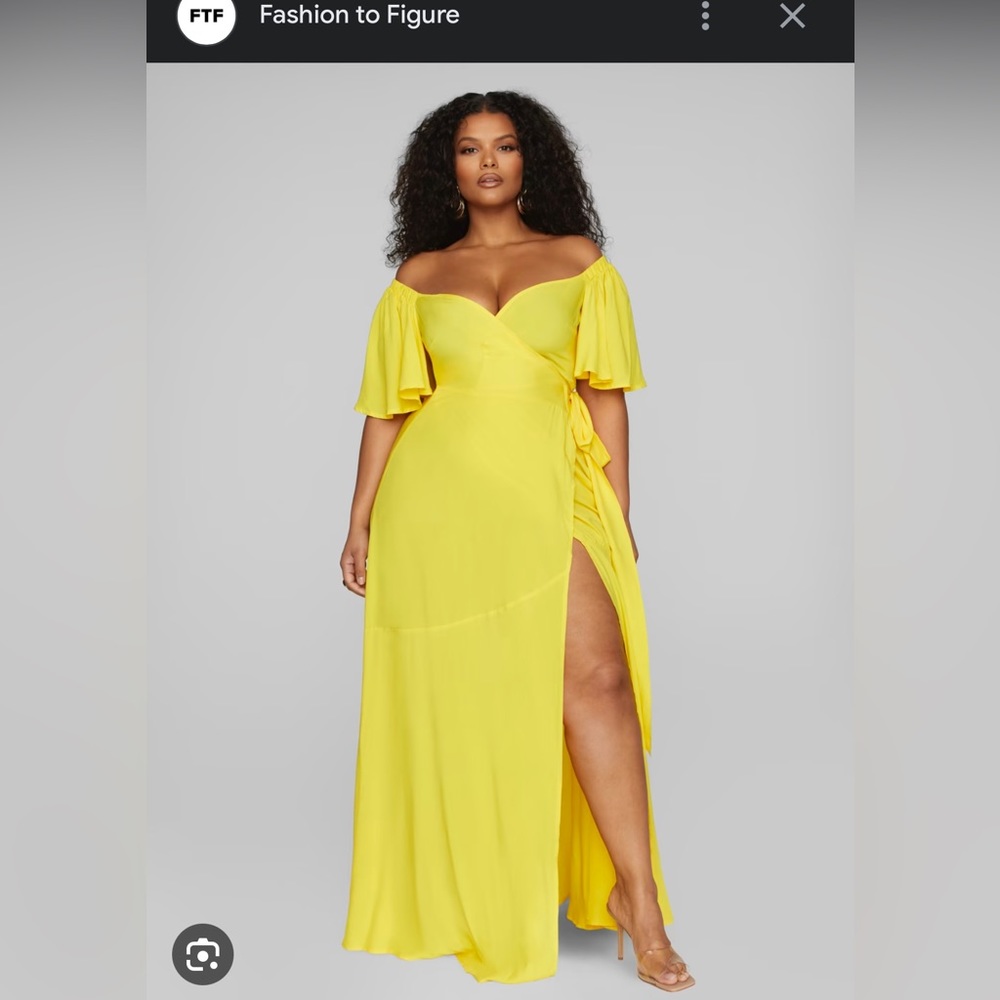 Fashion to Figure Yellow Off-Shoulder Maxi Dress